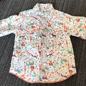 Zoo Print Button Down Shirt
